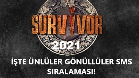 survivor sms sıralaması 2021 exxen